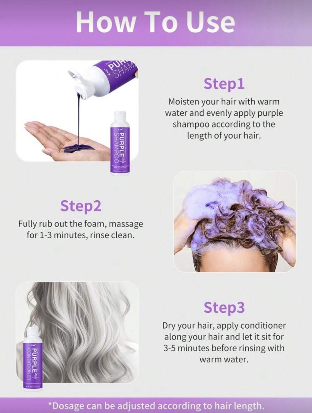 Purple Shampoo & Conditioner Set for Blonde Hair