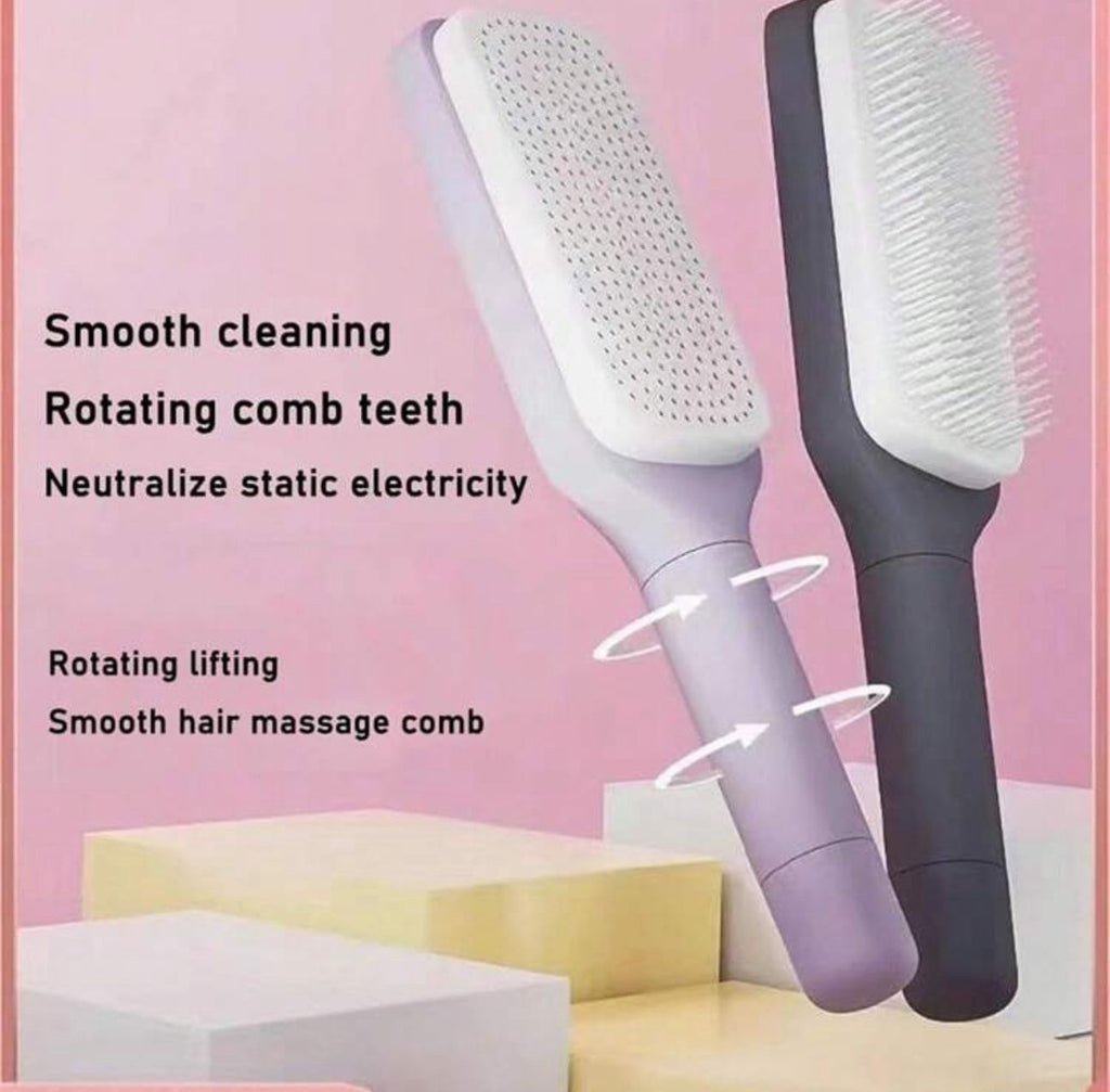 Self-Cleaning Retractable Hairbrush
