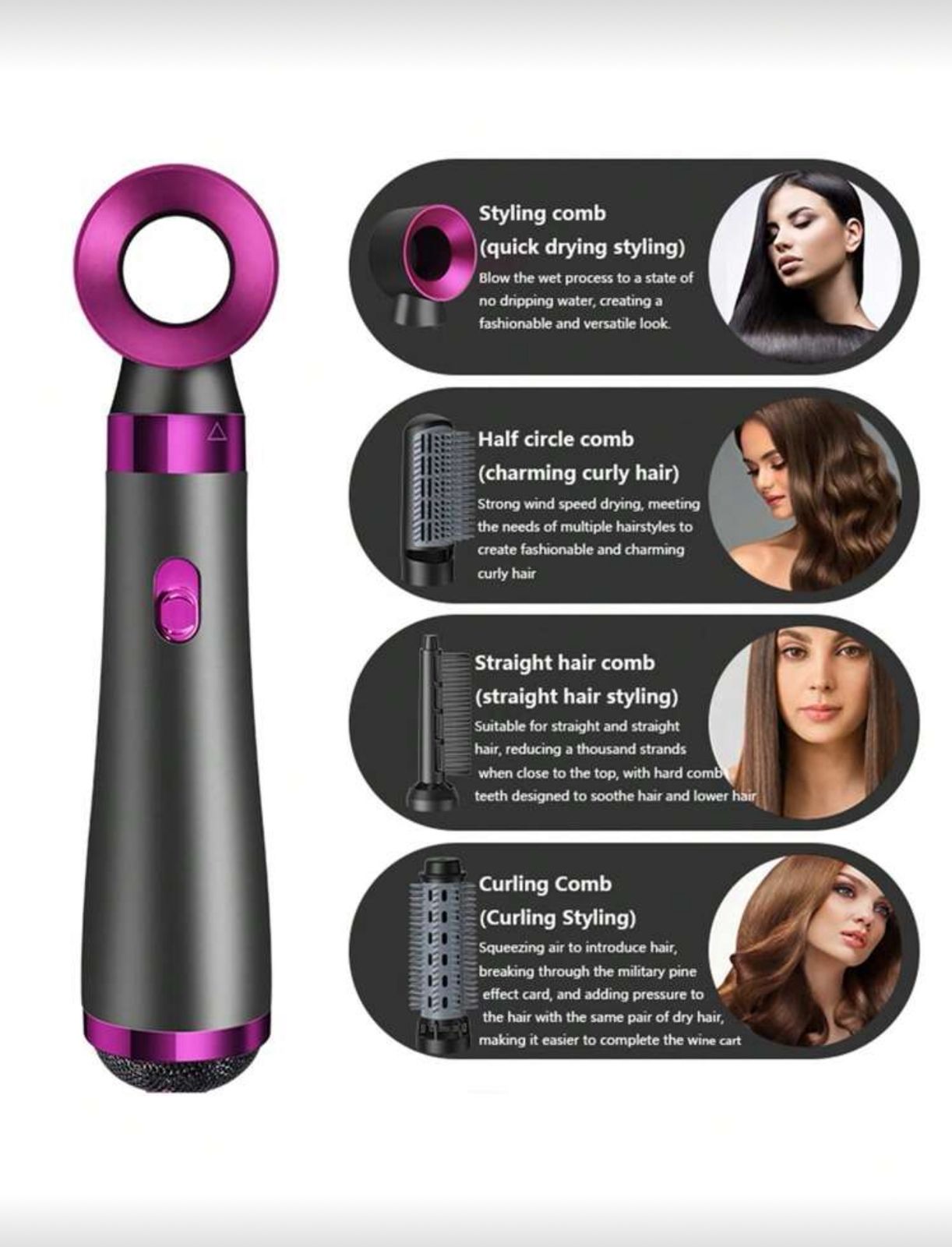 Wireless USB Rechargeable Hair Straightening Brush