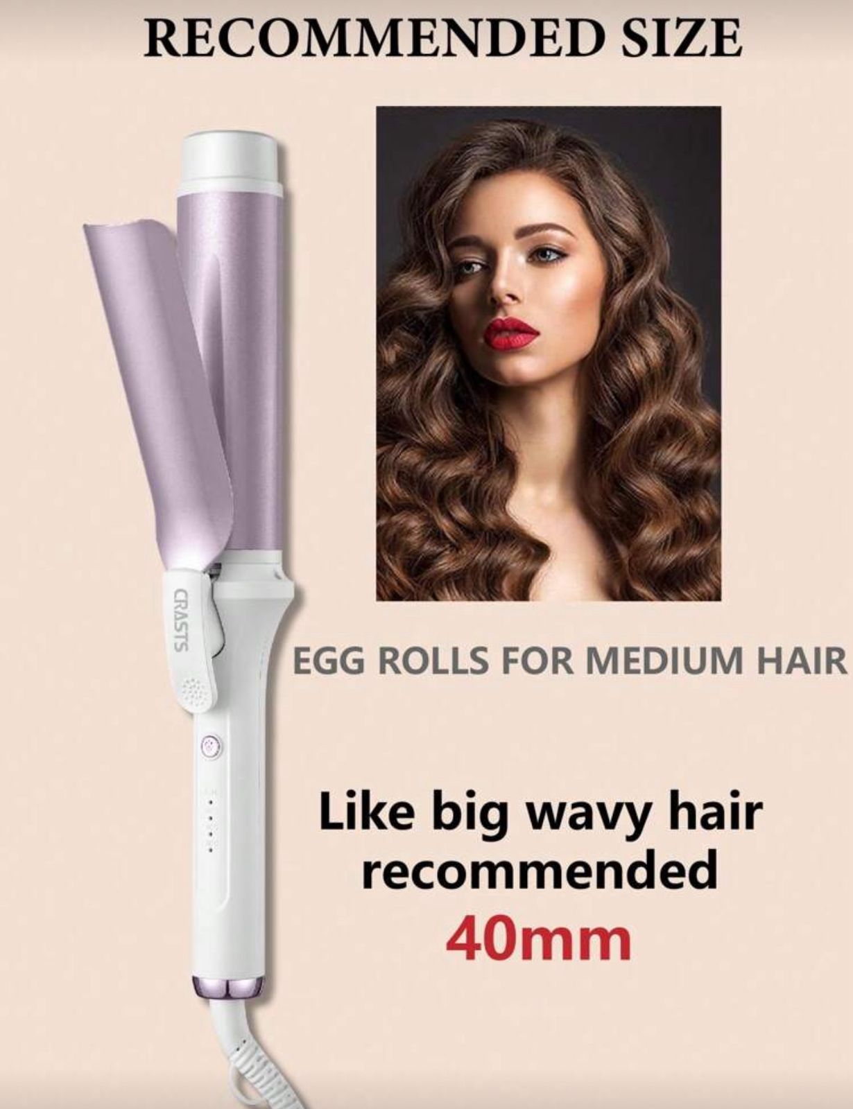 CRASTS 40mm Large Barrel Hair Curler