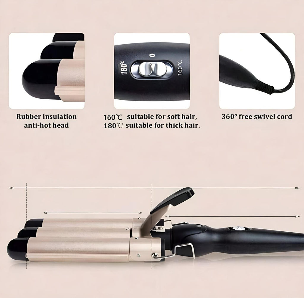3 Barrel Curling Iron Hair Crimper