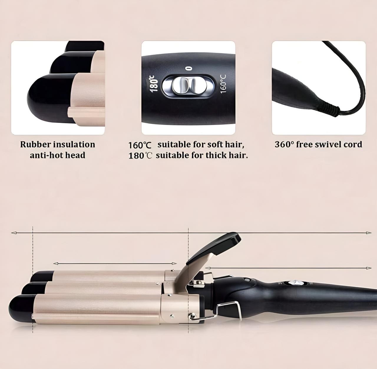 3 Barrel Curling Iron Hair Crimper