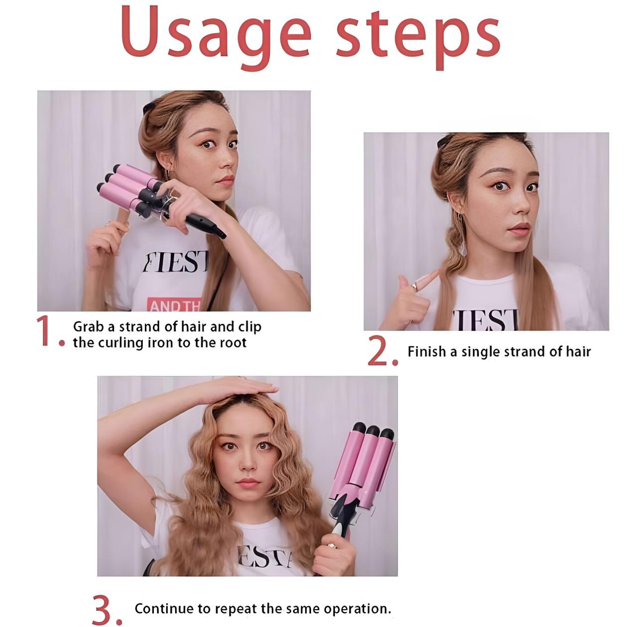 3 Barrel Curling Iron Hair Crimper